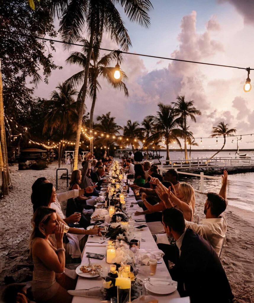 private beach dining party at largo resort key largo florida
