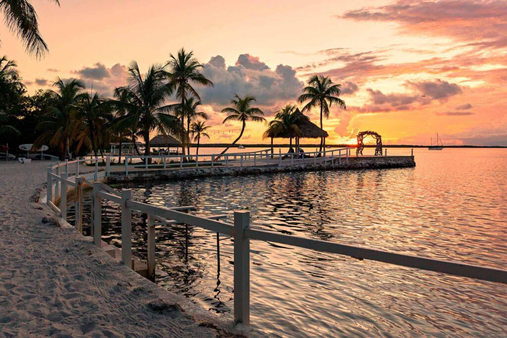 Largo Resort pier at sunset