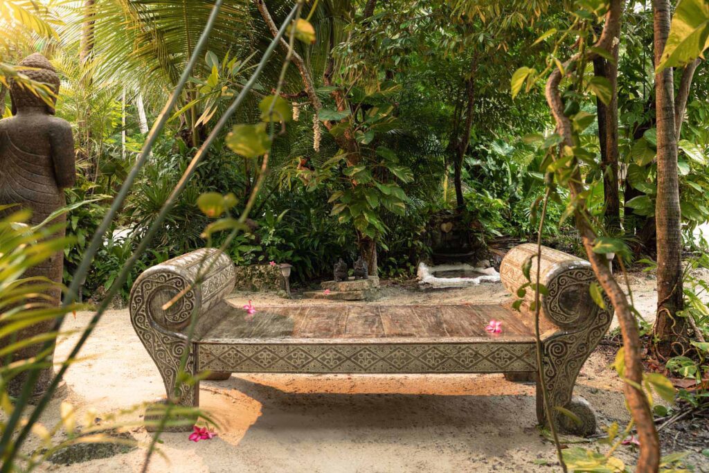 Shore house Bali inspired bench at Largo Resort