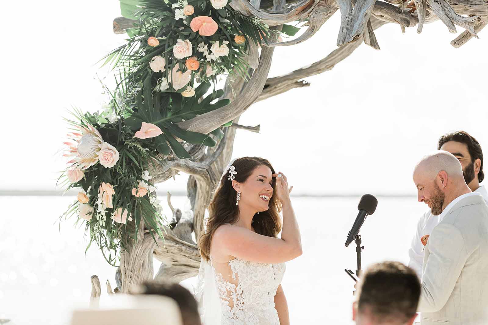 Wedding ceremony at the waterfront at Largo Resort