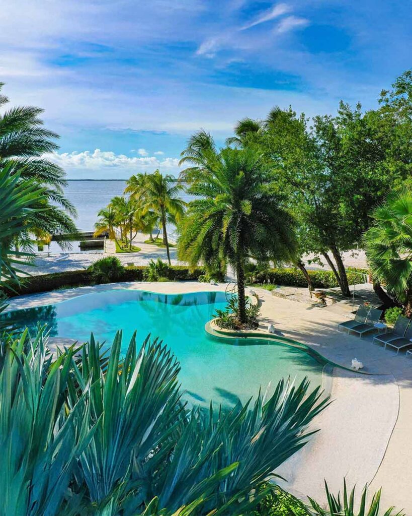 bayfront infinity pool at largo resort and florida keys destination wedding venue