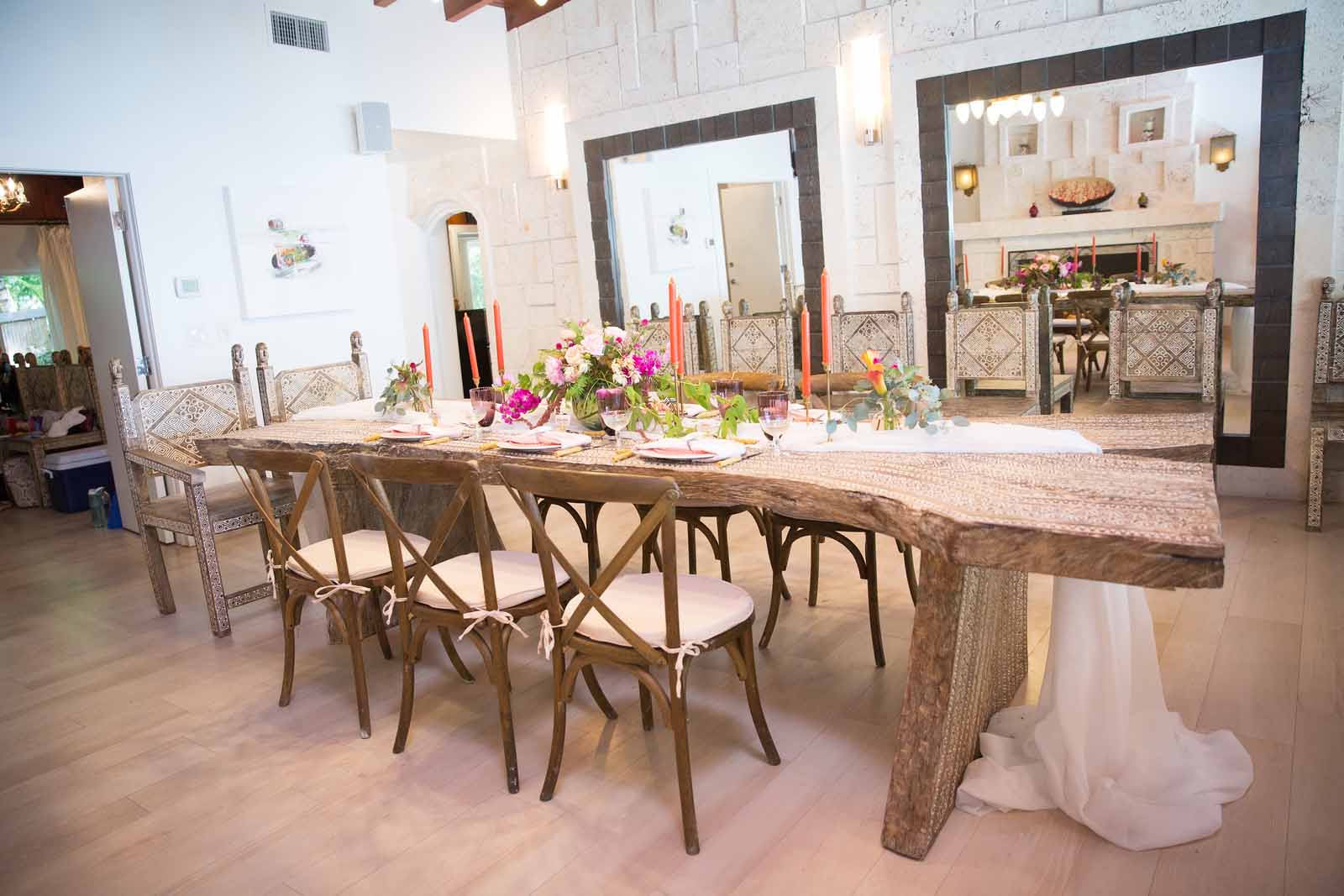 Reception table styled at the Grand Lodge at Largo Resort