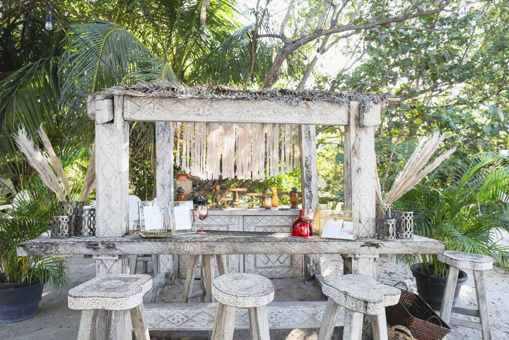 Bali bar set up for a wedding at Largo Resort