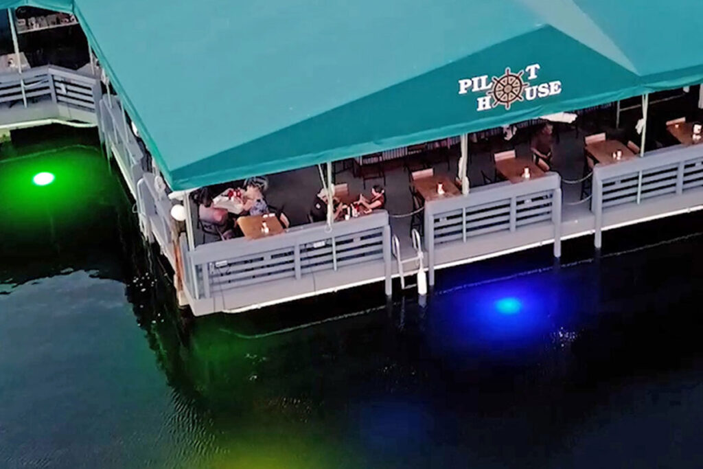 Pilot House Restaurant and Marina outdoor covered dining area